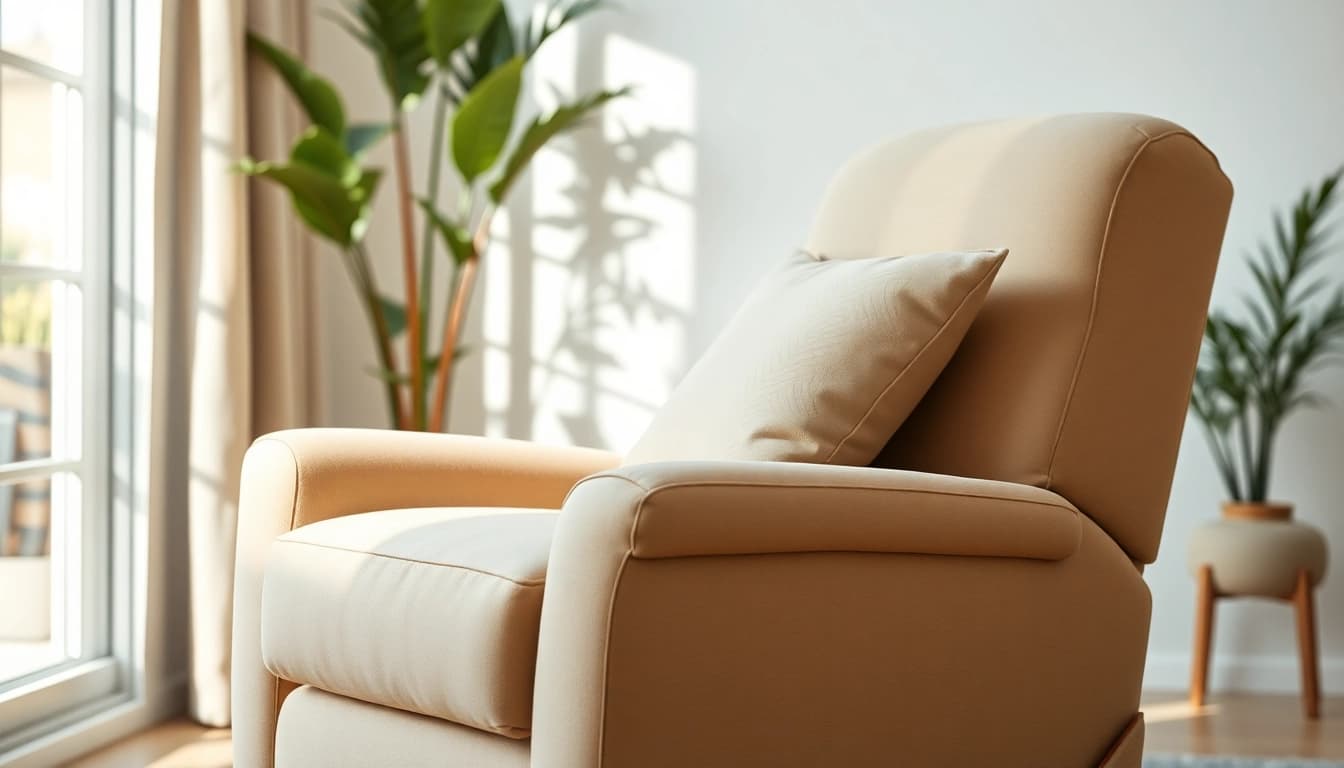 Experience comfort with a stylish lay flat lift chair in a calming living room.