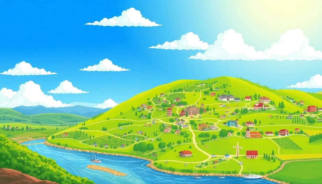 Visualize the clarksburg california map showcasing local landmarks and greenery.