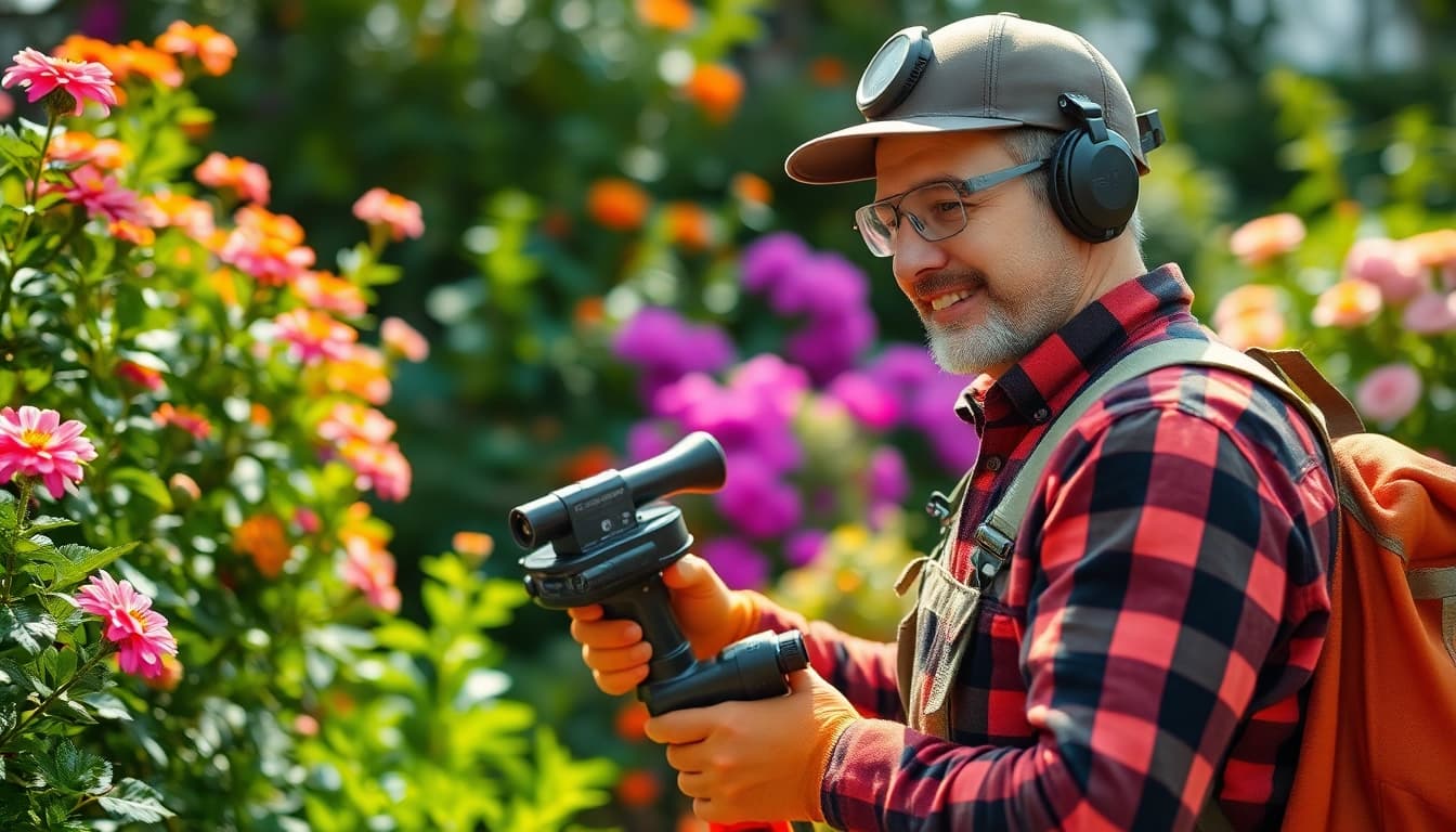 Implementing year round insect protection in a vibrant garden with blooming flowers.