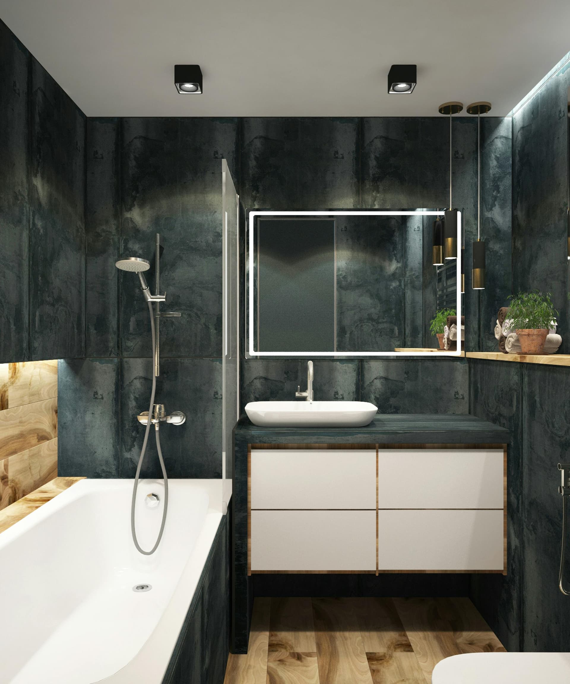 Maximize Space with a Black Shower Sliding Door