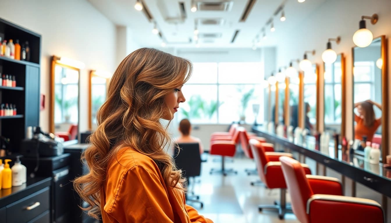 Stilist oferind servicii de salon coafura craiova într-un interior modern și elegant.