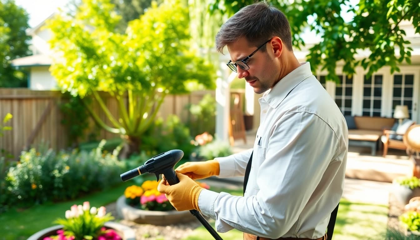 Applying year round insect protection in a peaceful backyard ensures a pest-free environment.