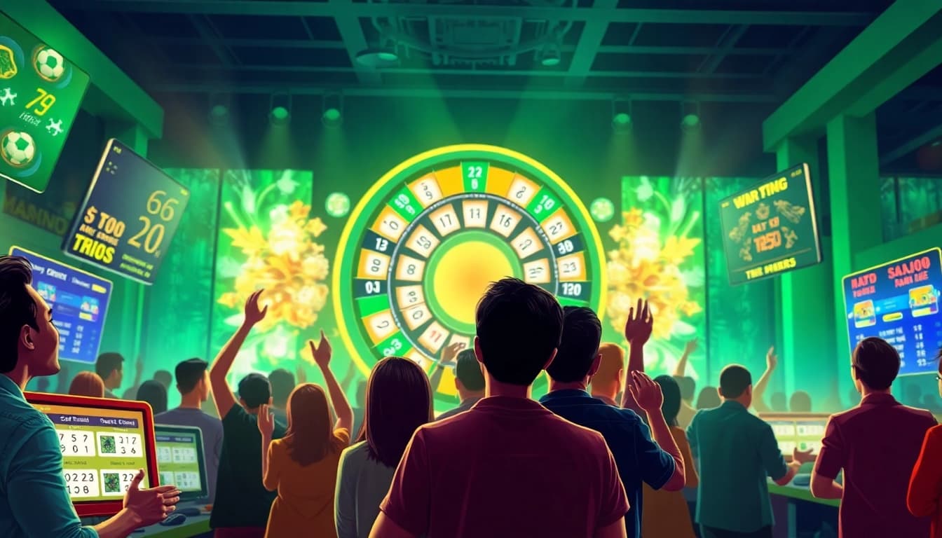 Menggambarkan bandar togel yang dinamis dengan pemain aktif di platform taruhan online.