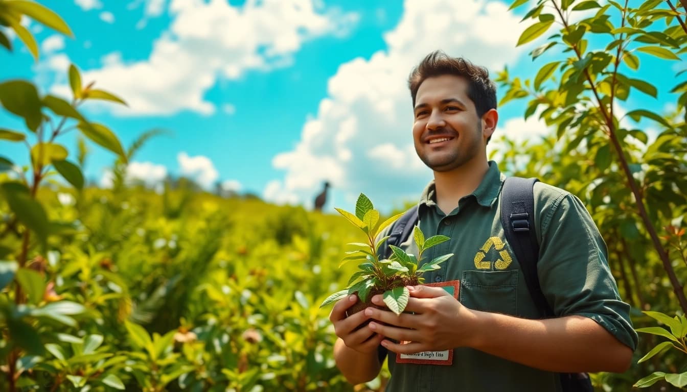 Celebrate sustainability with https://www.unsustainablemagazine.com through an activist amidst vibrant nature.