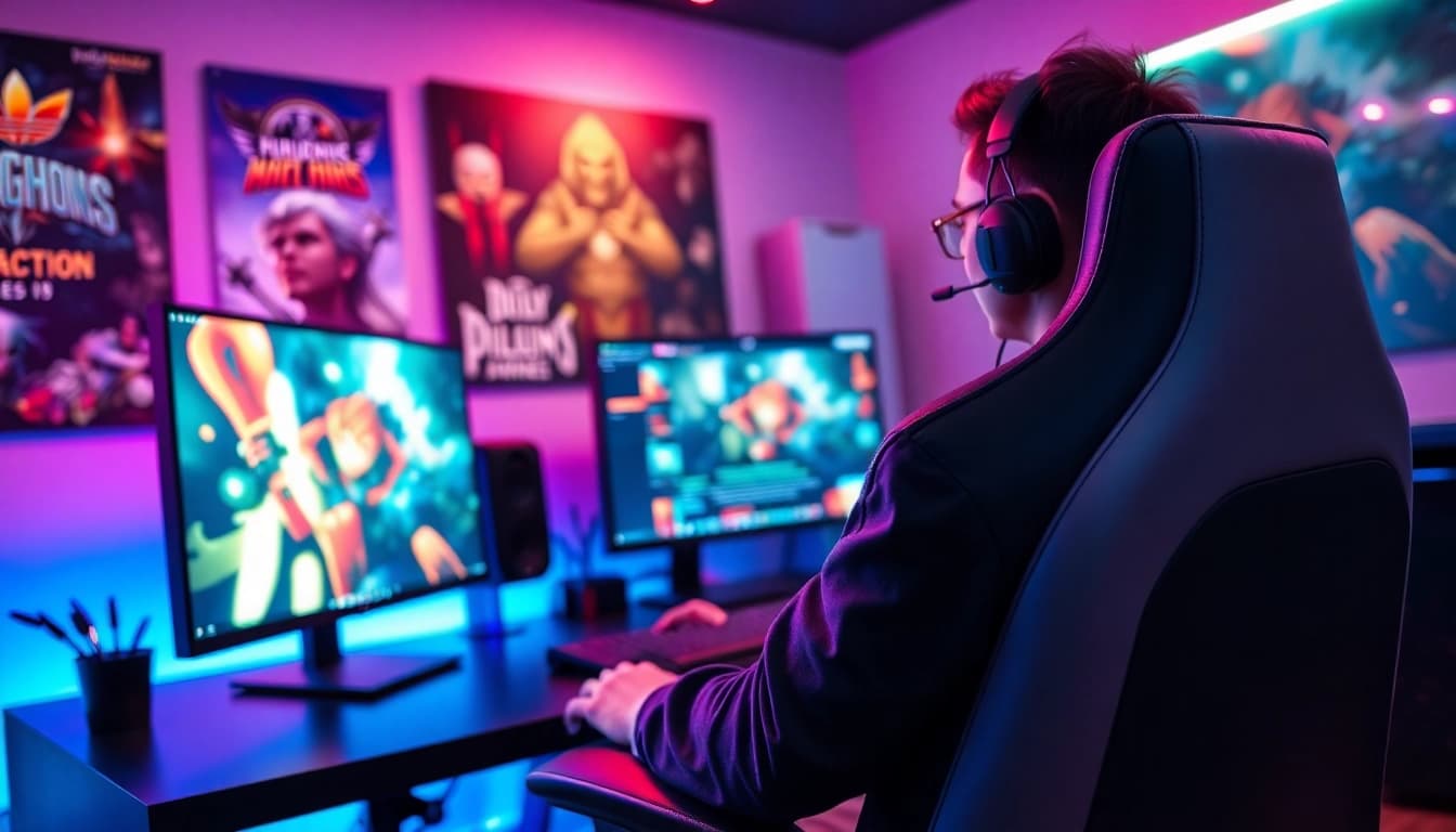 Masuk ke bolahiu login game dengan gamer yang serius di ruang permainan modern.