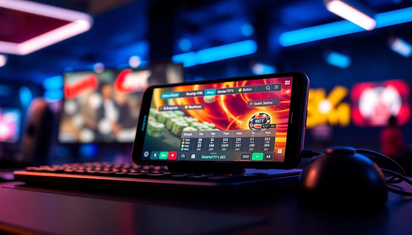 Permainan slot istana777 bet yang menarik dengan tampilan menawan di ponsel pintar modern.
