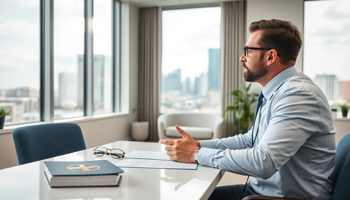 San Antonio accident lawyer consulting with a client in a professional office setting.