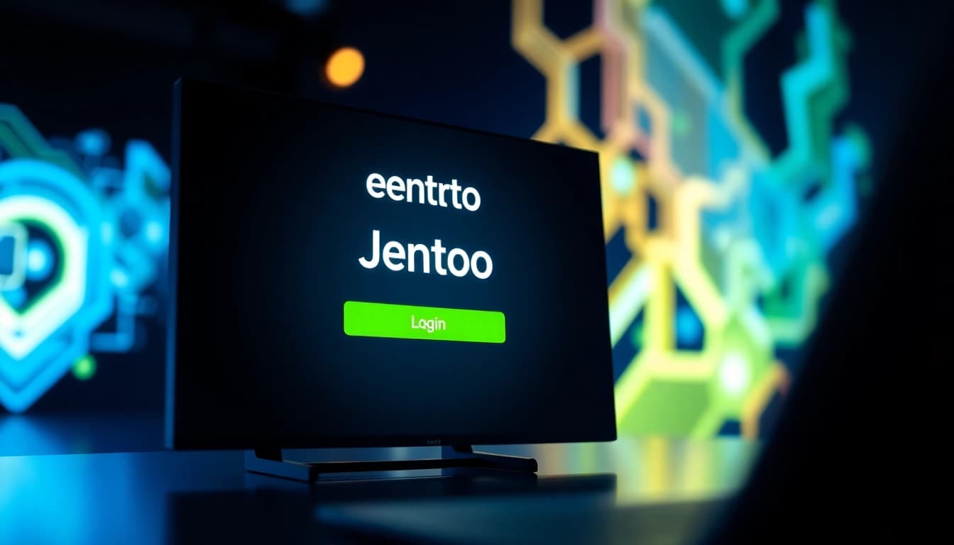 Login portal dengan tampilan modern untuk jentoto login yang menonjolkan keamanan dan kemudahan.