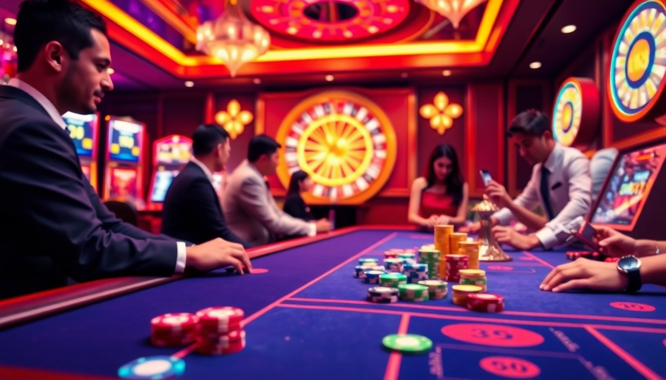 Engaging online gaming experience at https://lu88.cn.com/ with vibrant casino tables and slot machines.