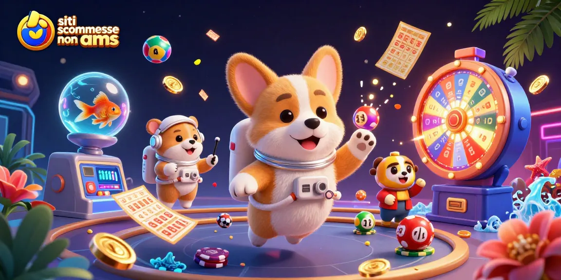 Scopri siti scommesse non aams con un'illustrazione avventurosa di un corgi astronauta.