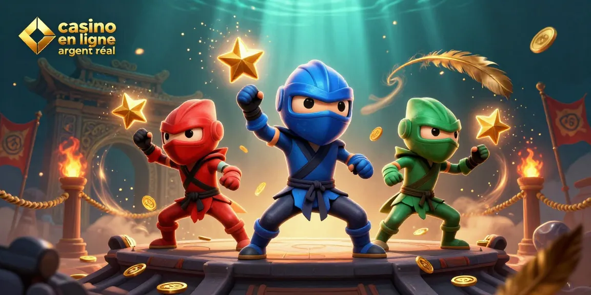 Scénario dynamique de ninja caméléon pour casino en ligne argent réel avec des éléments de jeu