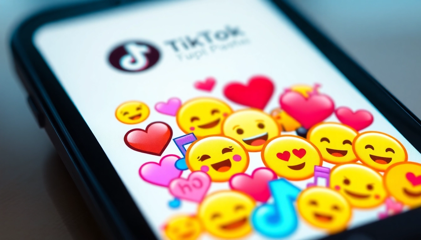 Creative display of TikTok emojis illustrating their unique expressions and usage in social media.