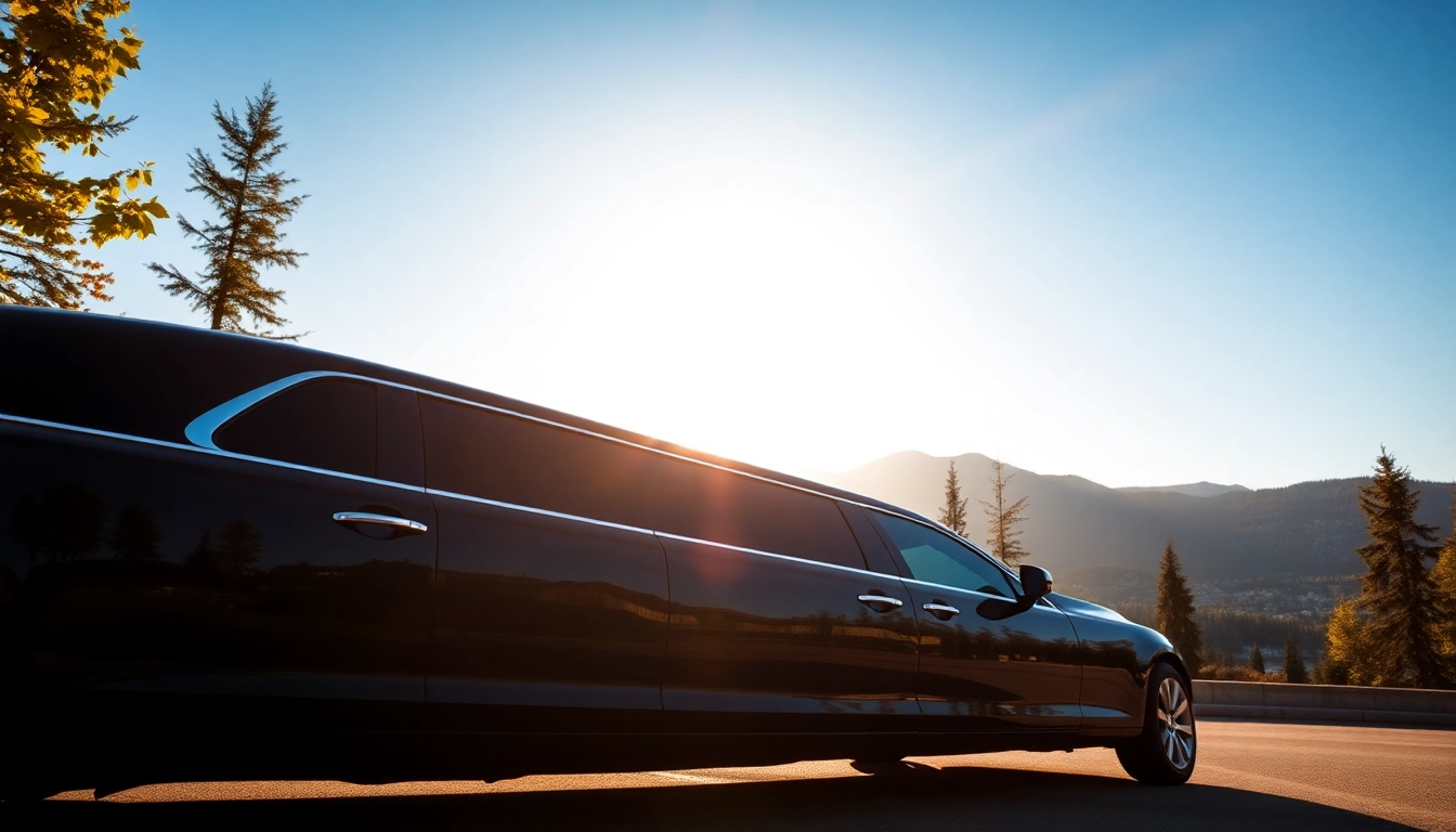 Experience car service from Vancouver to Seattle in a luxury limousine against a scenic backdrop.