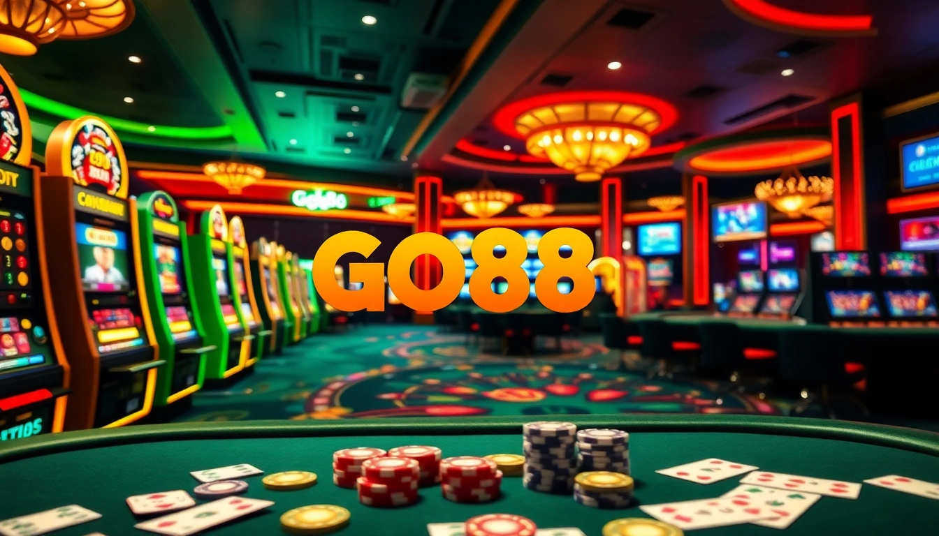 Exciting online casino experience featuring tải go88 interface with vibrant slot machines and live dealer games.