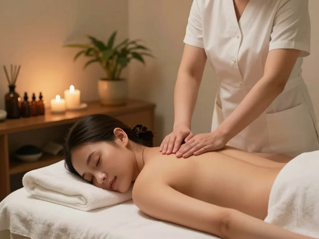 Relaxation during 역삼동마사지 in tranquil spa atmosphere with soothing ambiance.