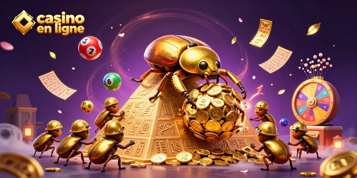 Jouez sur casino en ligne avec des jeux captivants et des symboles chanceux en scène dynamique.