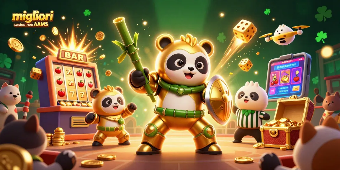 Migliori casino non AAMS con esperienza immersiva e opzioni di gioco entusiasmanti in un'illustrazione dinamica.