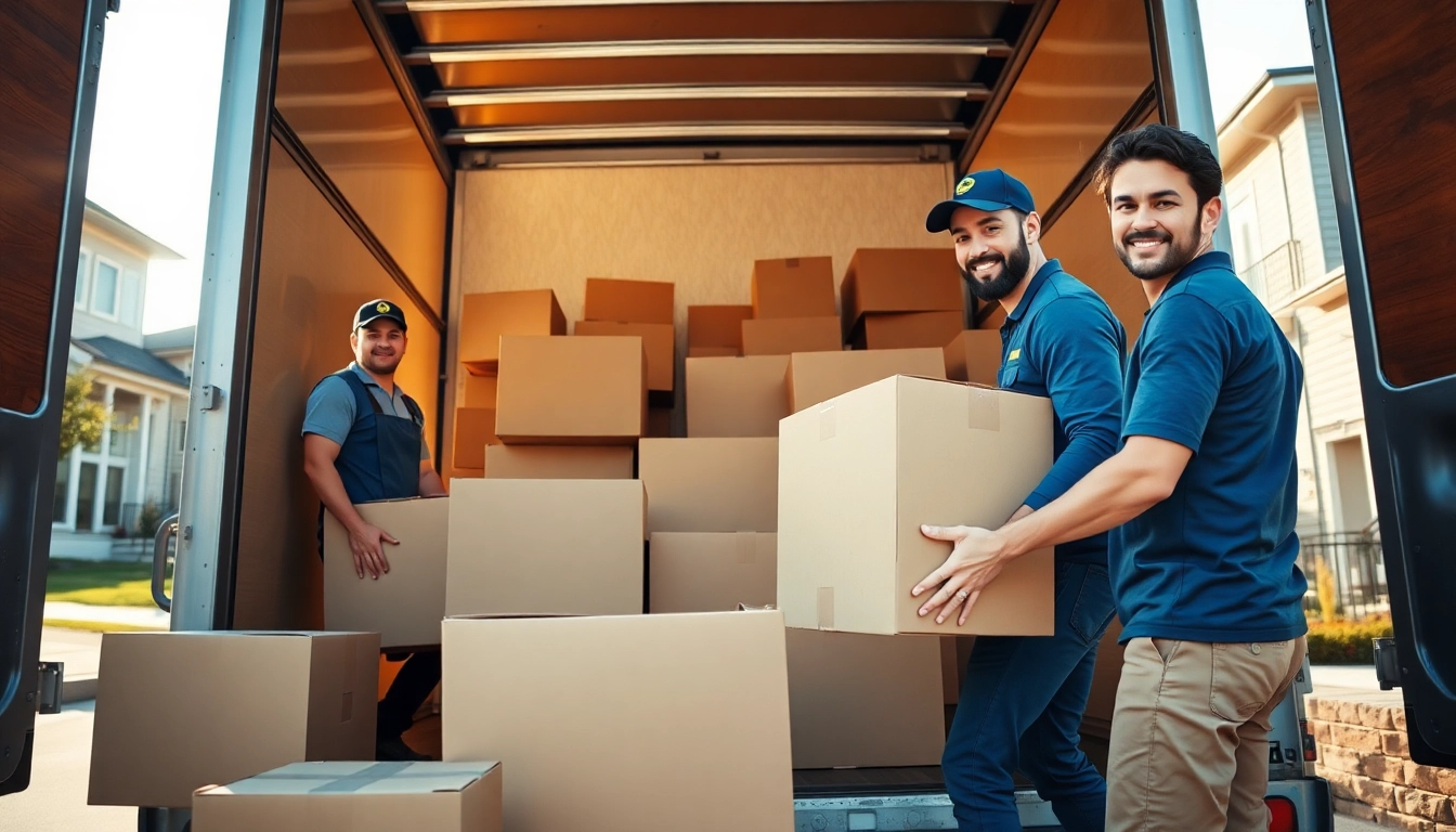 Moving companies Calgary team efficiently packing and loading furniture into a truck.