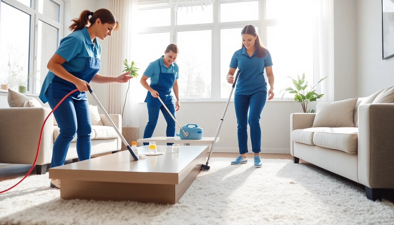 Cleaners providing high-quality cleaning services calgary in a stylish home environment.
