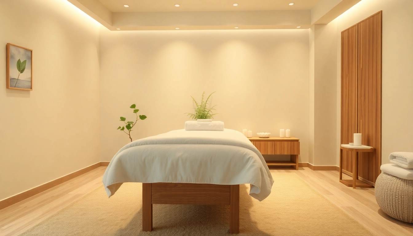 Professional 출장마사지 therapy room set up for client comfort and relaxation.