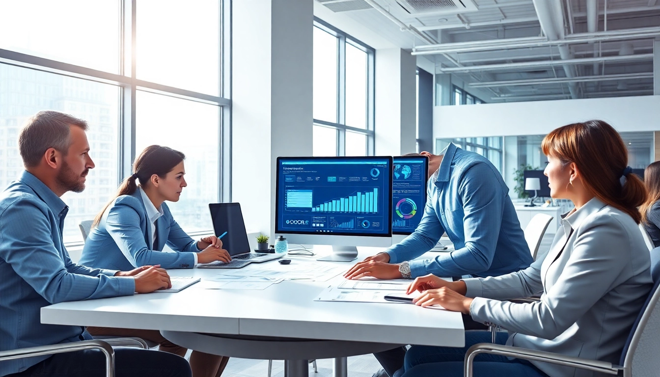 Utilizing AI for competitive intelligence in a modern workspace with data analysis tools.