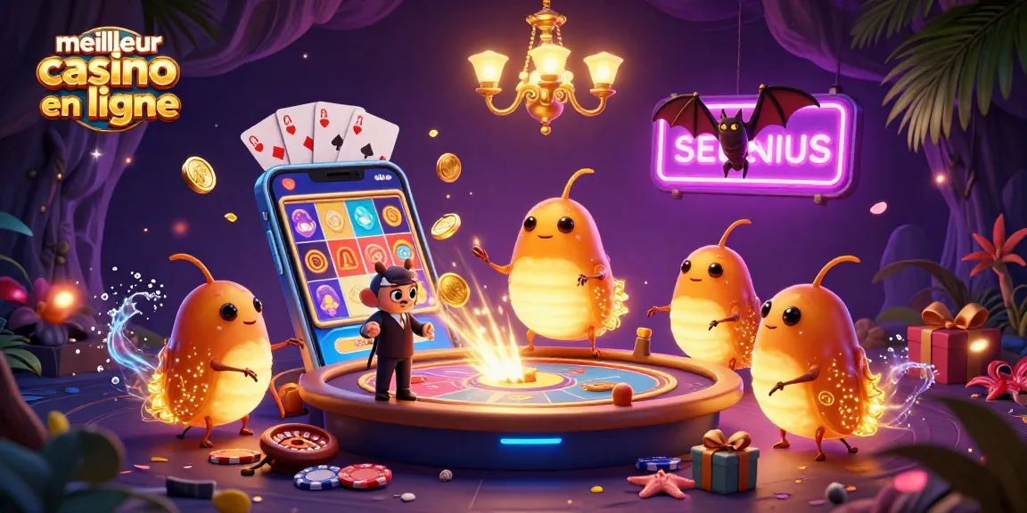 Vivez le meilleur casino en ligne avec des lucioles illuminant le jeu, des pièces d'or flottant.
