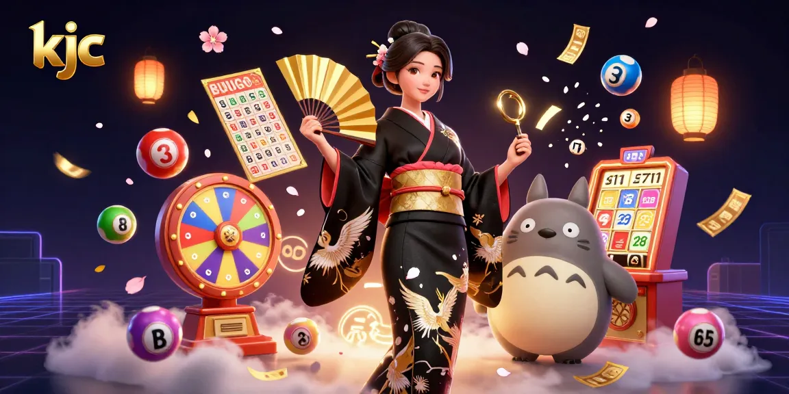 KJC promotes excitement with a captivating 3D illustration showcasing a majestic gaming scene filled with lottery elements.