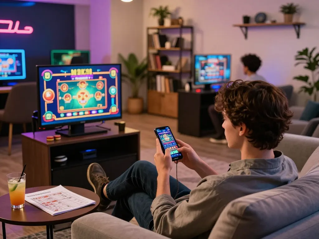 Exciting gaming experience at the best widget store while engaging on smartphone with vibrant casino app