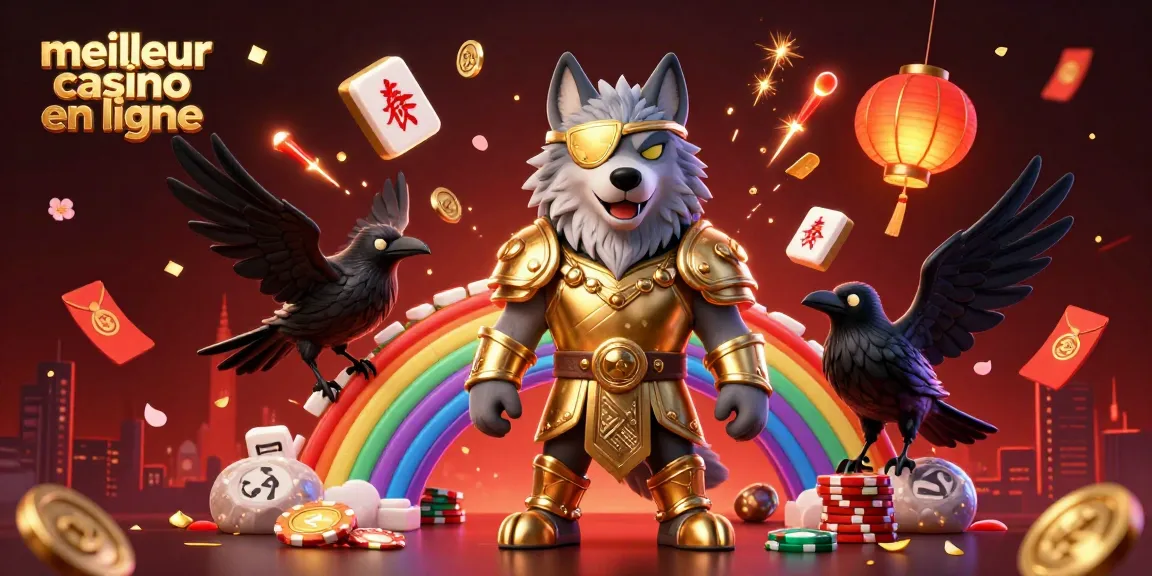 Un plat lumineux du meilleur casino en ligne avec un loup Odin et des éléments de jeu fascinants.