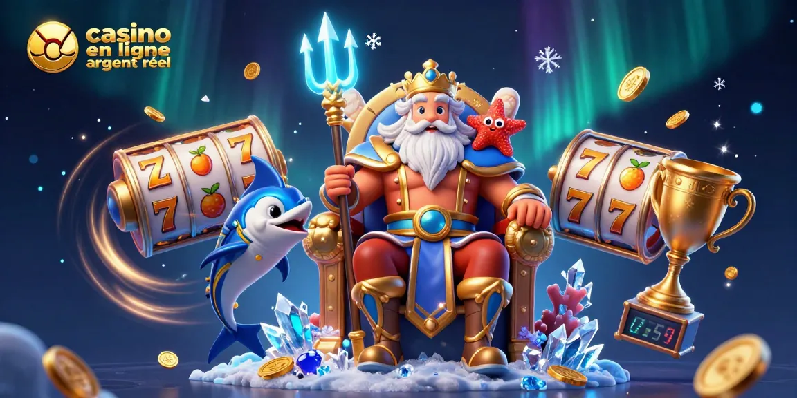 Jouez à un casino en ligne argent réel avec des machines à sous dynamiques et un roi Neptune dans un décor marin.