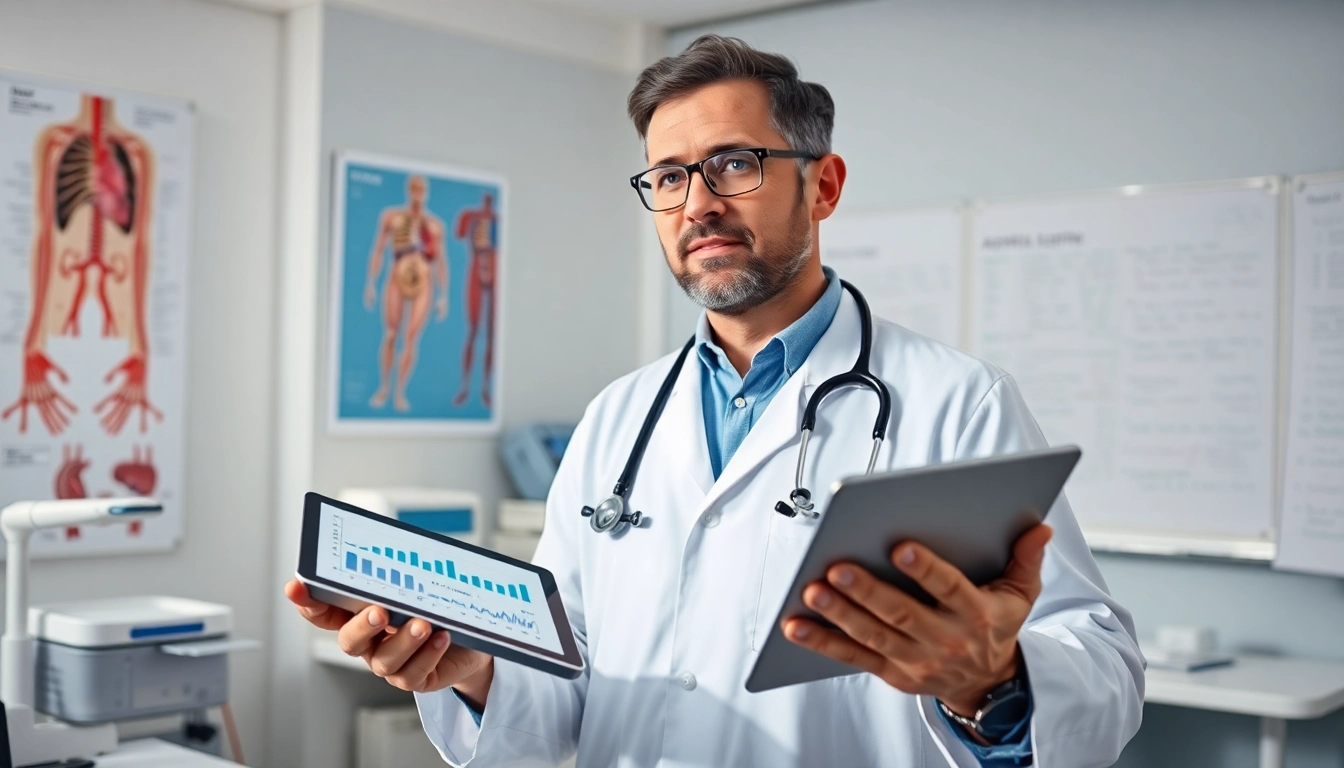 Engaging scientist presenting findings of the ADAPTABLE Aspirin Study in a clinical office.