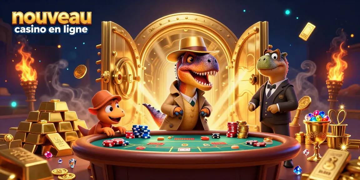 Vivez l'expérience d'un nouveau casino en ligne avec ce velociraptor en carte au blackjack.