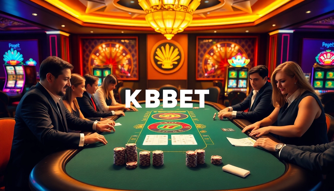 Intense gambling action at nhà cái KBBET's luxurious casino table.
