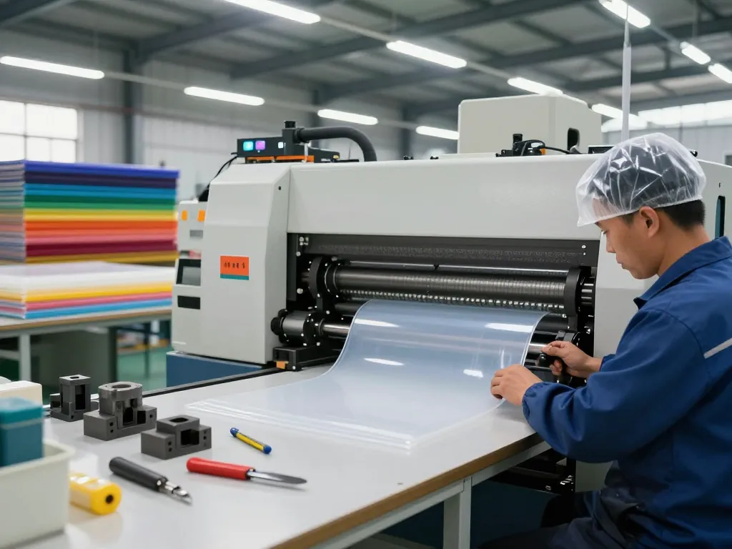 bóc ép plastic thanh hóa process with skilled worker using advanced machinery in industrial facility.