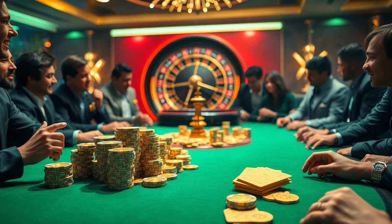 Players engaging at a luxurious rr 88 poker table with vibrant chips and cards.