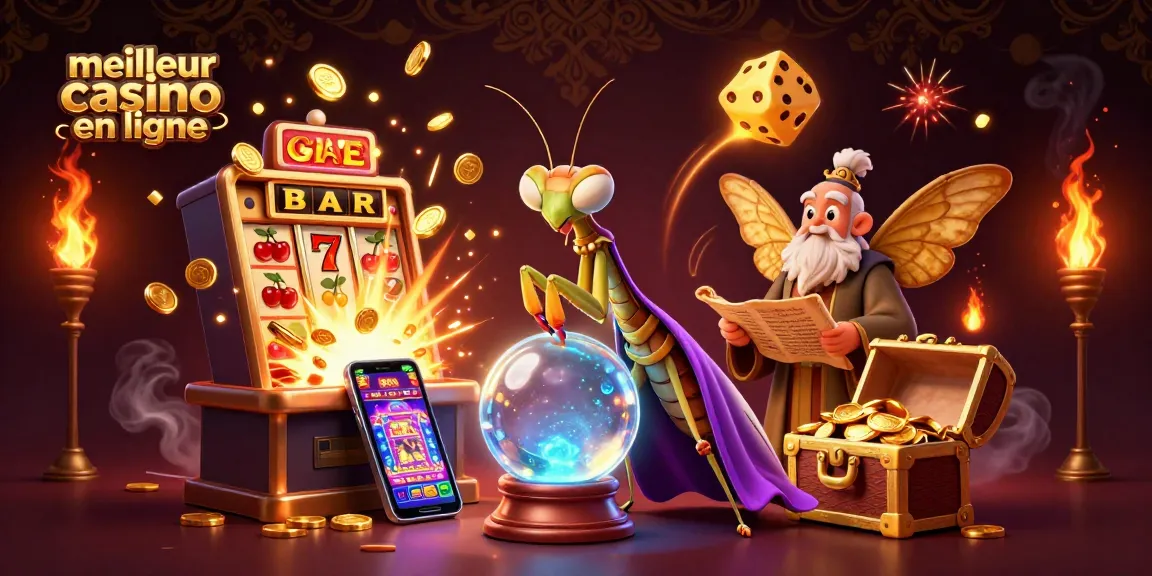 Visualisez le meilleur casino en ligne avec un mantis ésotérique et des éléments de jeux captivants.