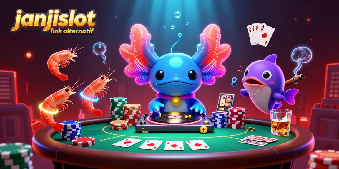 Experience the excitement of janjislot link alternatif with vibrant characters and casino elements in a lively scene.