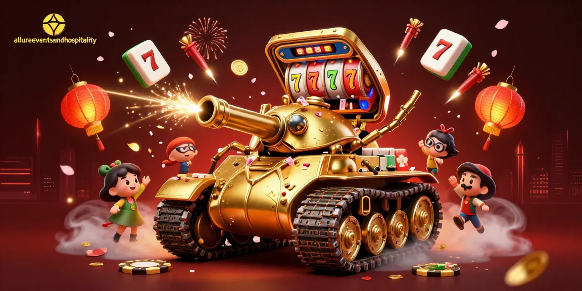 Engage at allureeventsandhospitality with a vibrant casino scene featuring dynamic slot reels and lucky symbols.