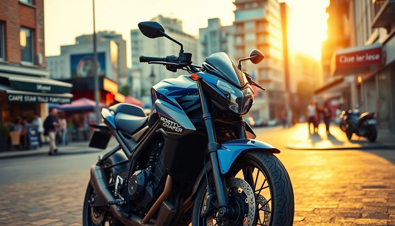 Motorrad verkaufen: elegante Maschine in urbaner Umgebung mit dynamischem Design.