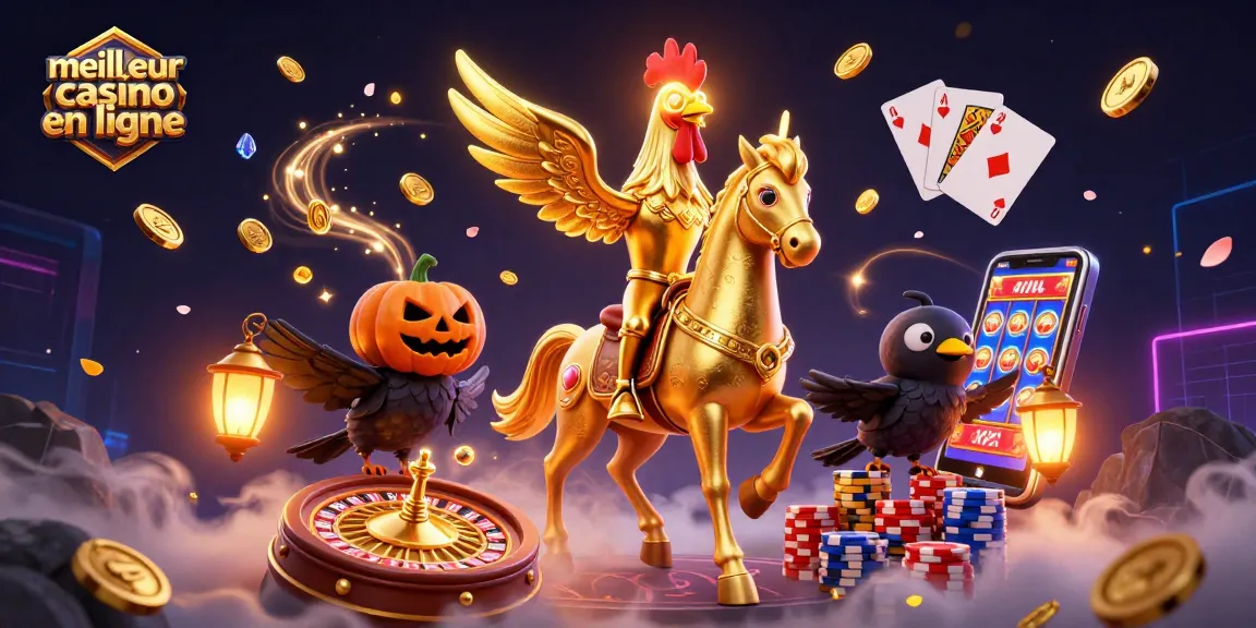 Vivez l'excitation du meilleur casino en ligne avec un poulet doré et ses lumières captivantes.