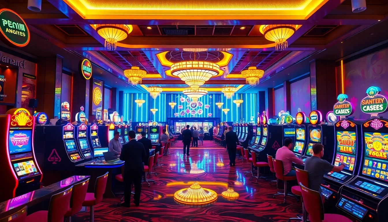 Players enjoying games in a vibrant casino setting reflecting the excitement of Vegas hero.