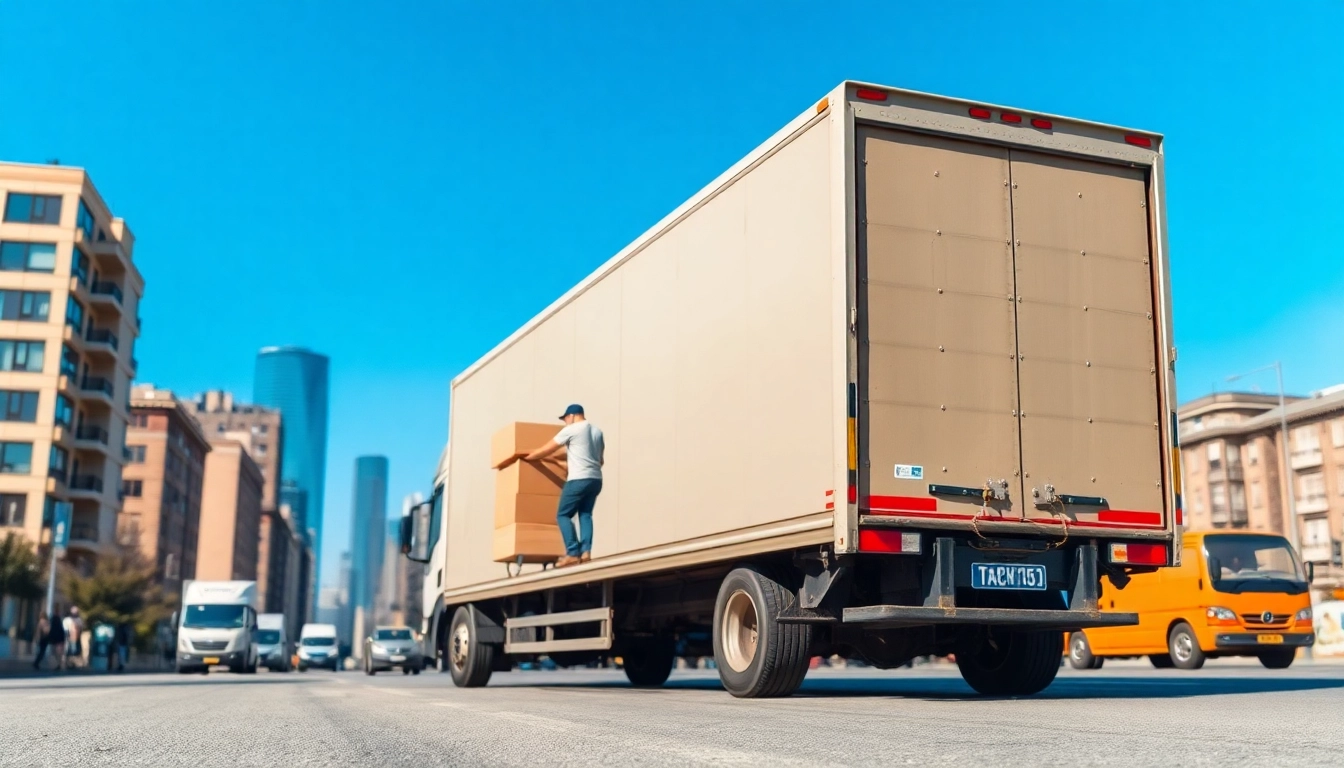 Efficient removals near me showcased with moving truck and professional movers in action.