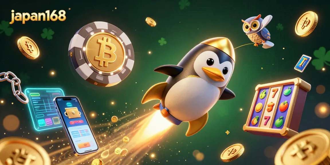 Experience the thrill of winning with japan168 in this vibrant 3D casino adventure illustration.
