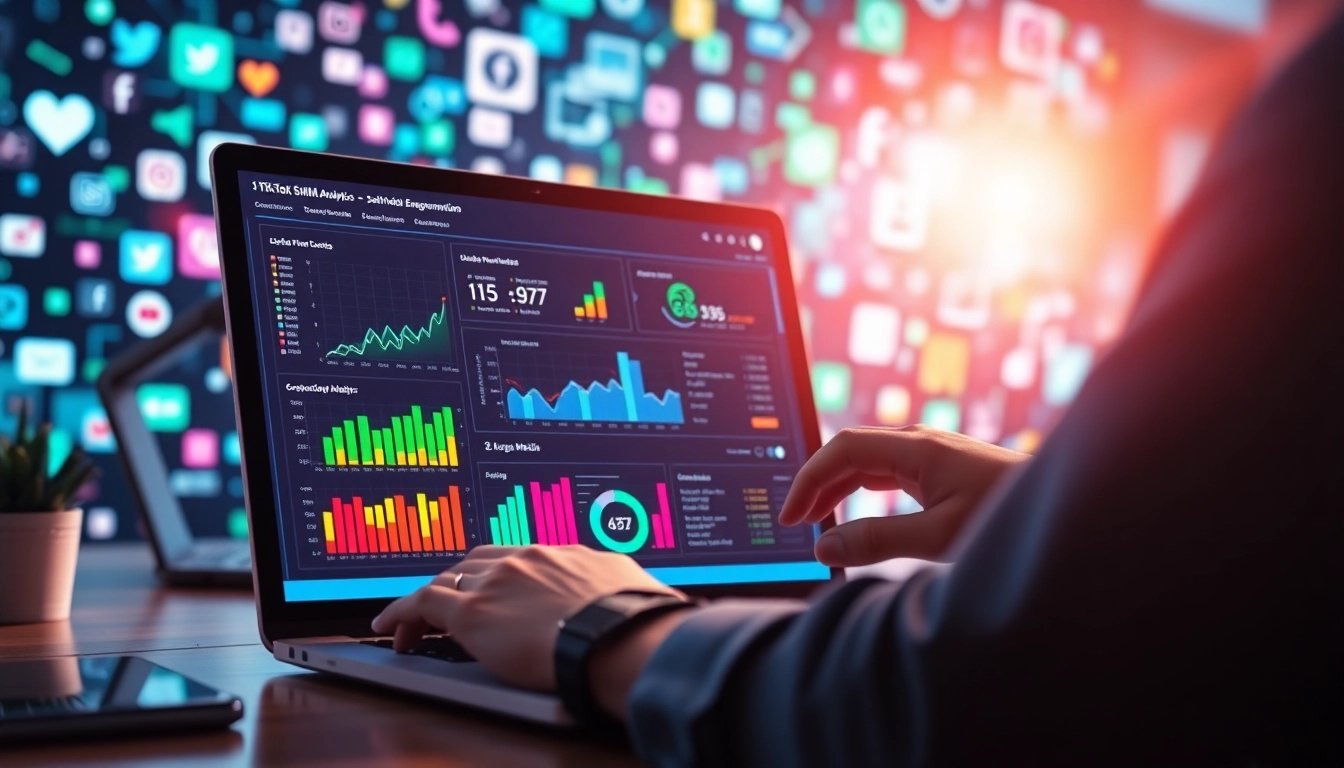 Engage with a TikTok SMM panel showcasing vivid analytics to boost social media strategies.
