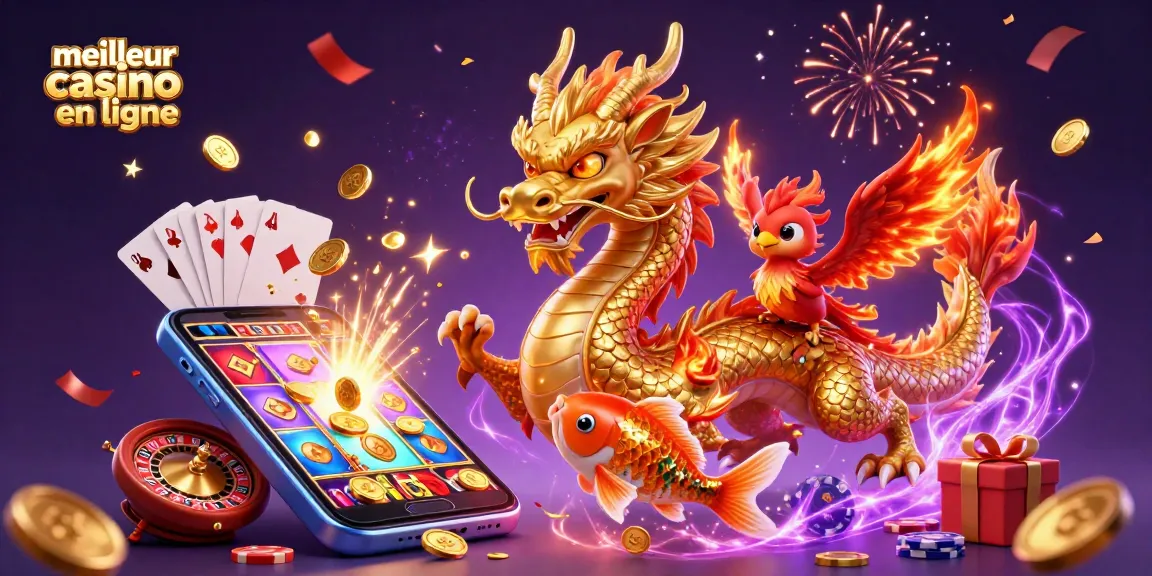 Gagnez avec le meilleur casino en ligne, expérience de jeu passionnante avec des dragons et des phoenix en 3D.