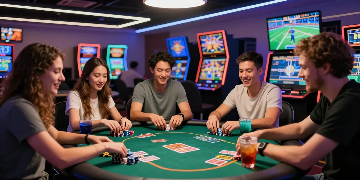 Friends enjoying a lively game of poker at SHBET online casino.