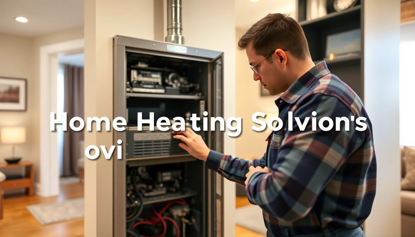 Expert technician performing furnace repair near me in a warm home setting.