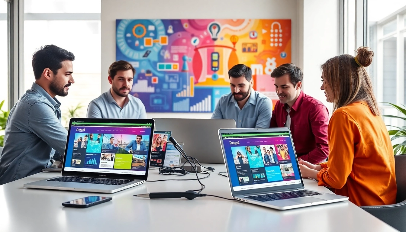 Designers creating engaging essex web design in a collaborative, bright office