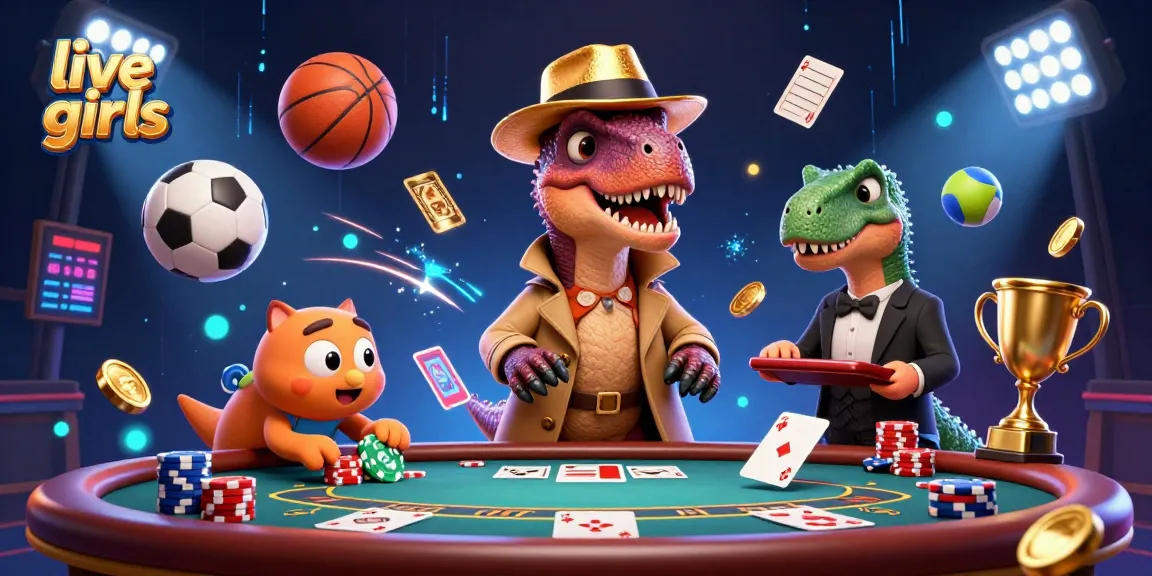 Engage with live girls in a dynamic poker scene filled with vibrant energy and gambling action.