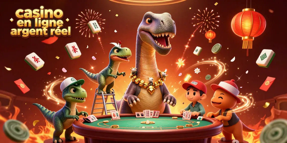 Jouez à des jeux de cartes incroyables sur un casino en ligne argent réel rempli de dinosaures géants et d'éléments festifs.